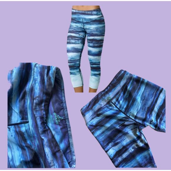 Prana Pants - Prana Blue Printed Capri Leggings XS